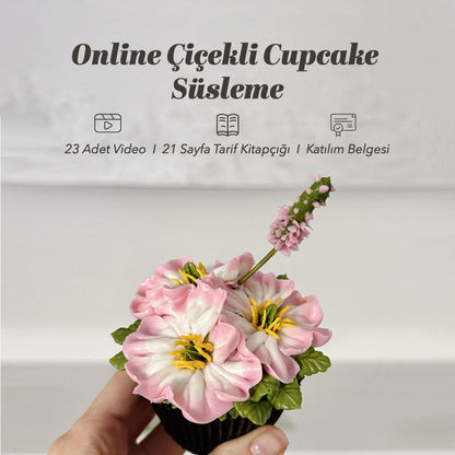 Online Çiçekli Cupcake Süsleme